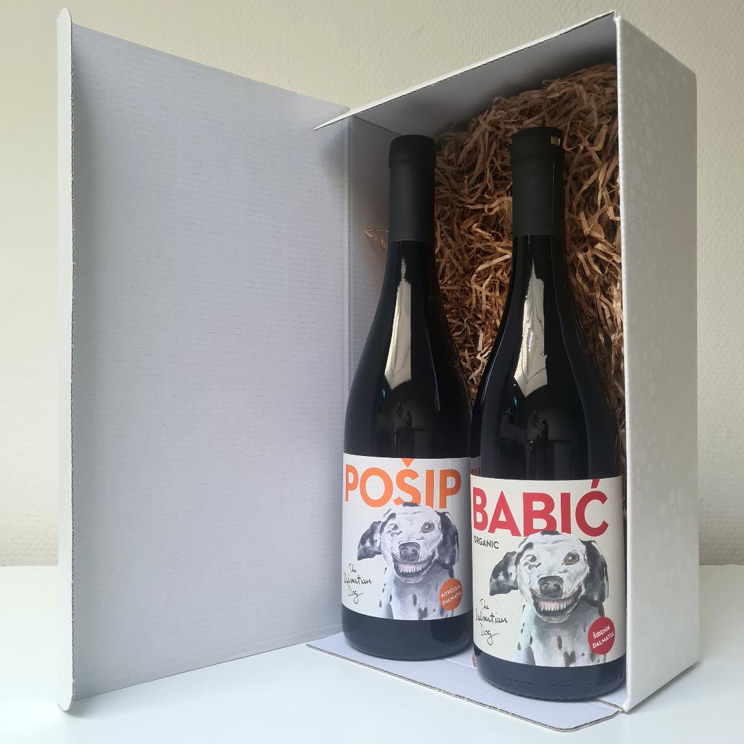 Wijndoos Kroatië : 1 fles wit & 1 fles rood