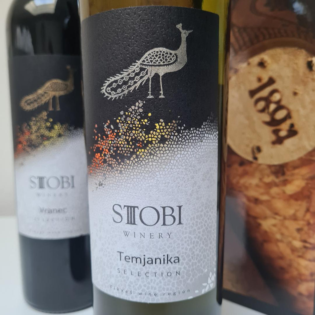 Wijngeschenkdoos met 1 fles wit & 1 fles rood uit Noord - Macedonië