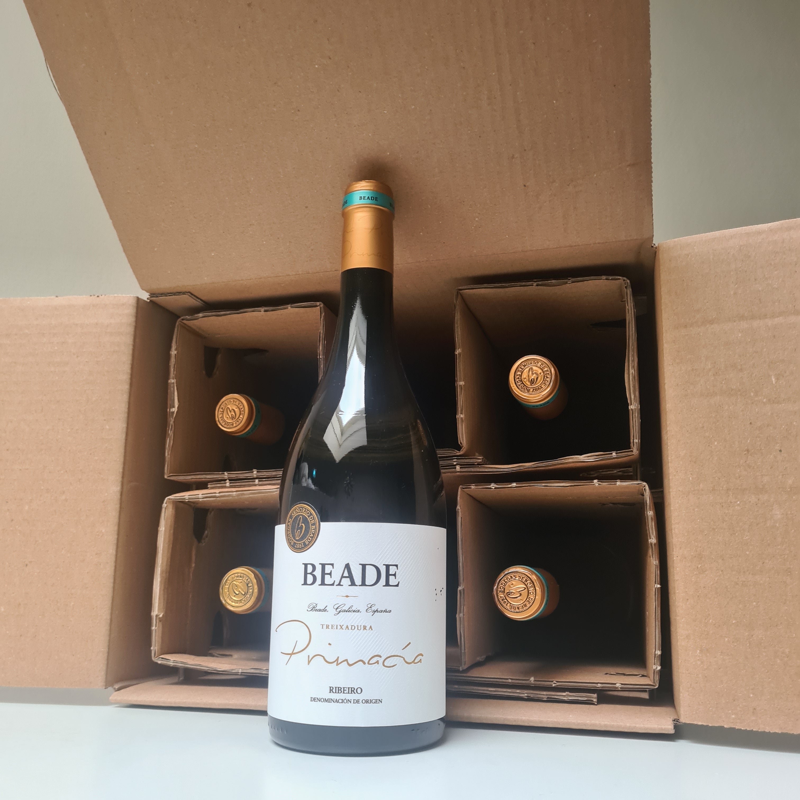 Wijndoos 6 flessen Wit :  Treixadura Beade Primacia Ribeiro Spanje